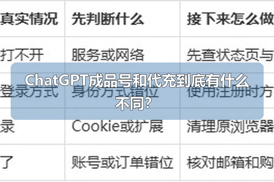 ChatGPT成品号和代充到底有什么不同？